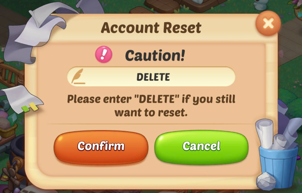 confirm delete