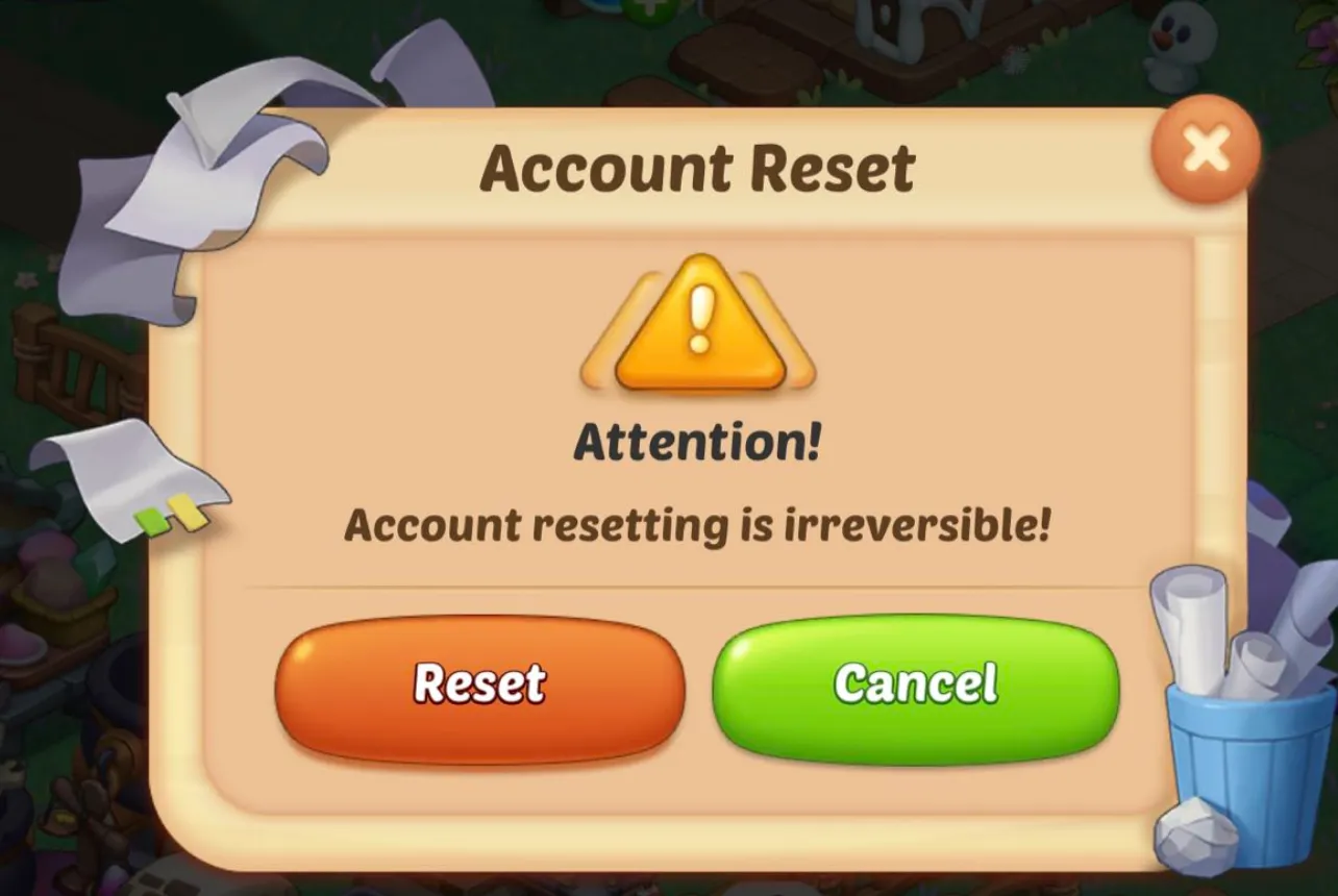 click reset button